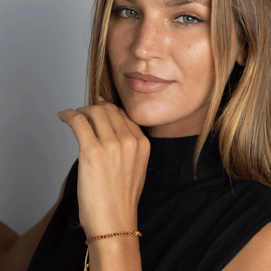 Hessonite Garnet Bracelet | Gold