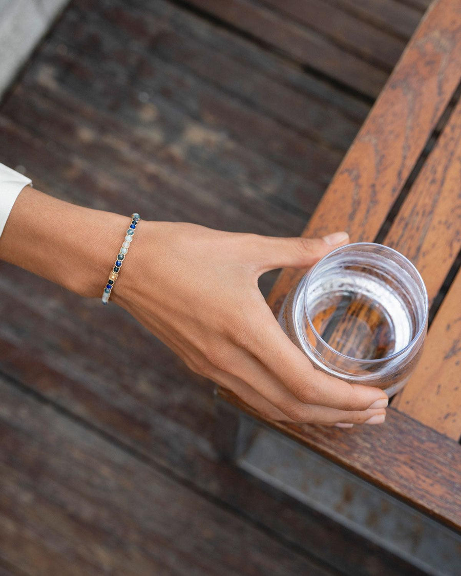 Ombre Blue River Bracelet | Gold - Samapura Jewelry