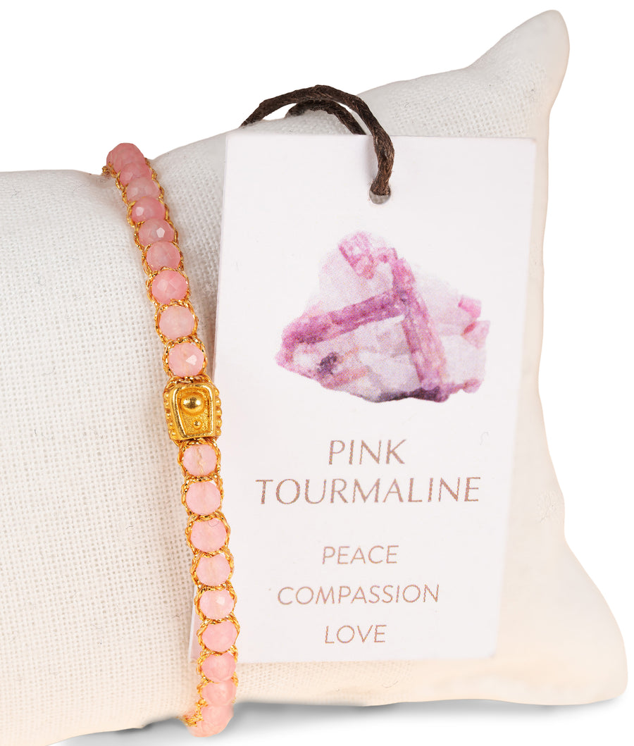 Pink Tourmaline Bracelet from Mozambique | Gold
