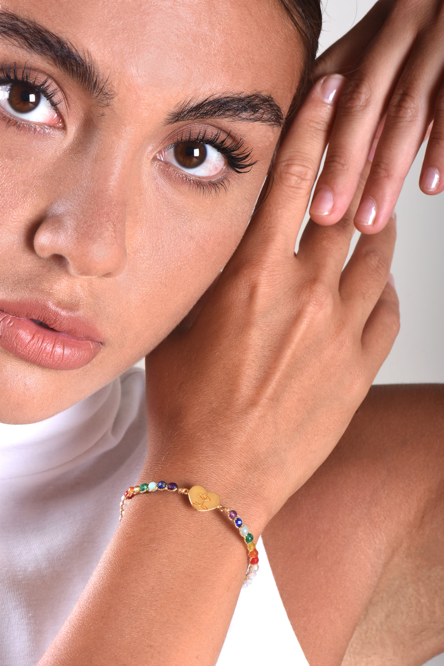Namaste 7 Chakras Lemon Quartz Bracelet | Gold