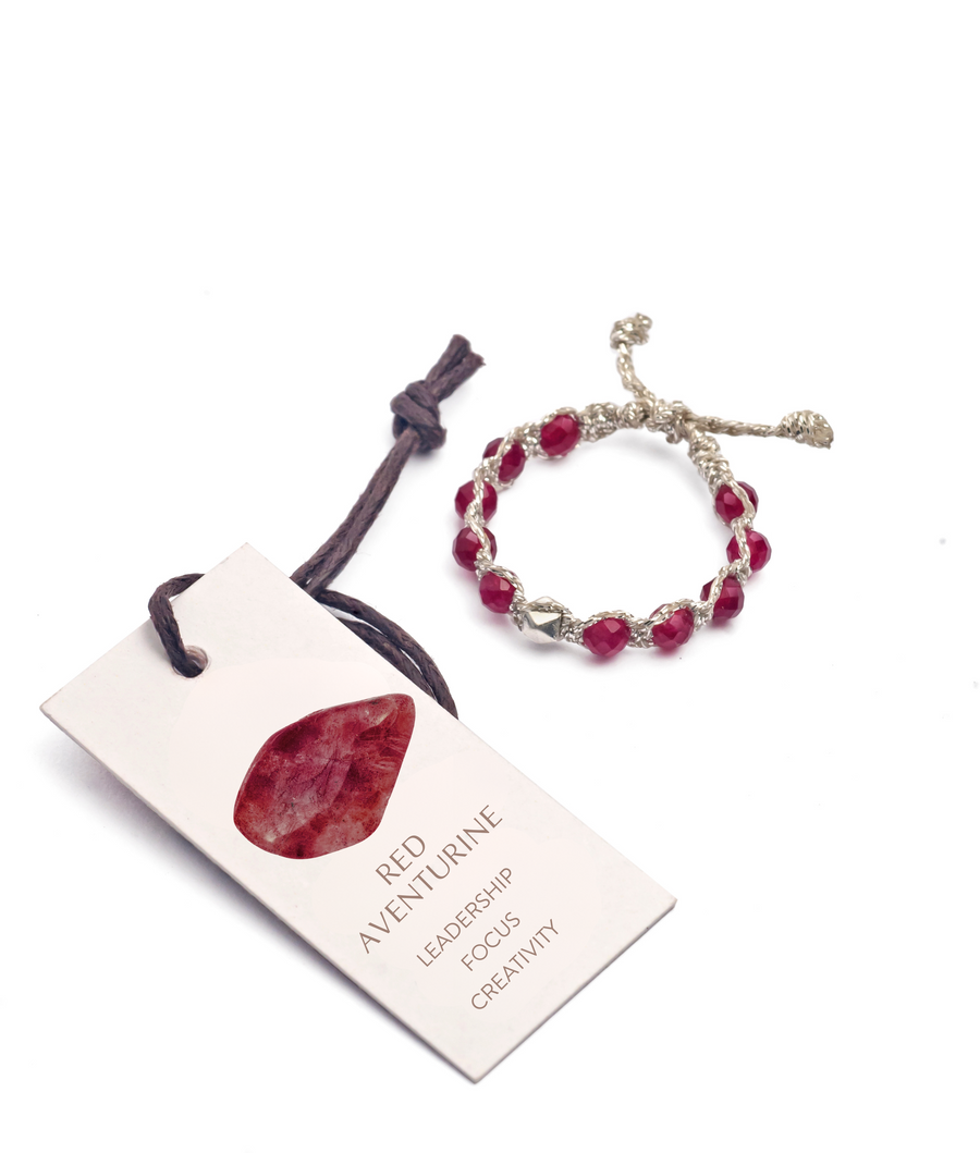 Red Aventurine Rings | Silver