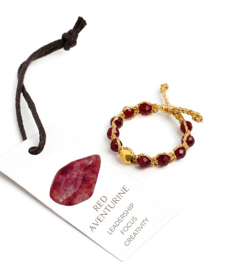 Red Aventurine Rings | Gold