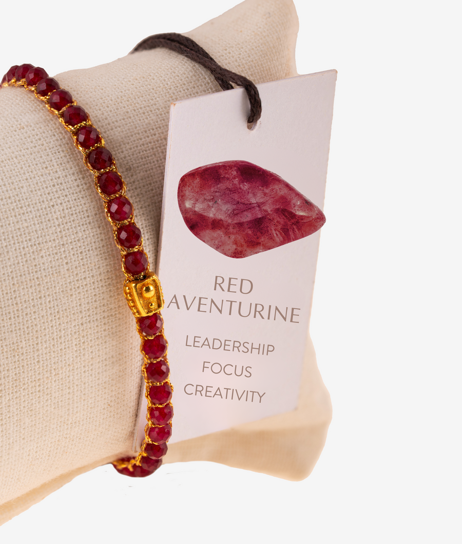 Red Aventurine Bracelet | Gold