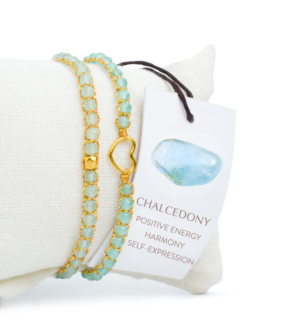 Chalcedony Nugget Kids Bracelet | Gold