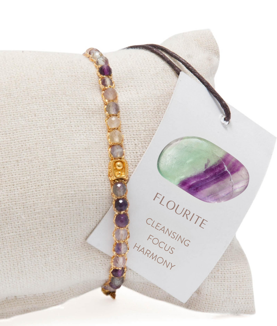 Fluorite from Mexico Bracelet | Gold