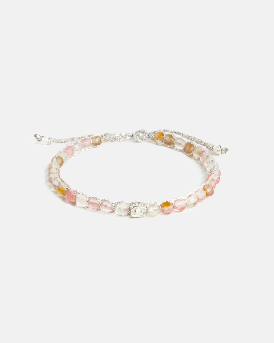 Watermelon Quartz Bracelet | Silver