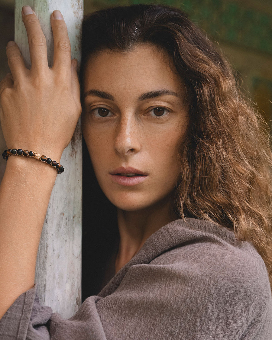 Tiger Eye 6mm Bracelet | Gold