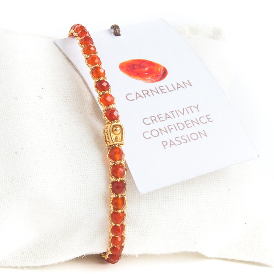 Dark Carnelian Bracelet | Gold