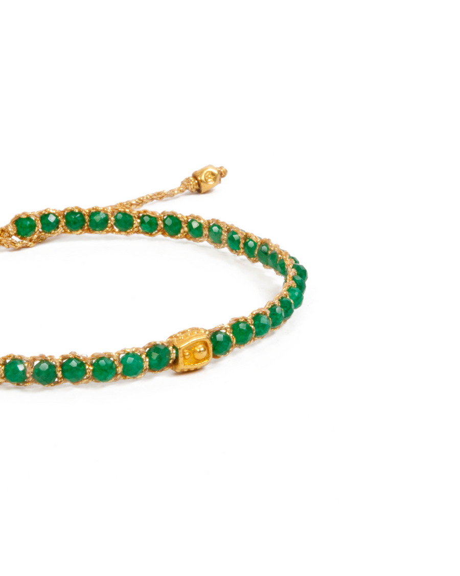 Green Emerald New Agate Bracelet | Gold