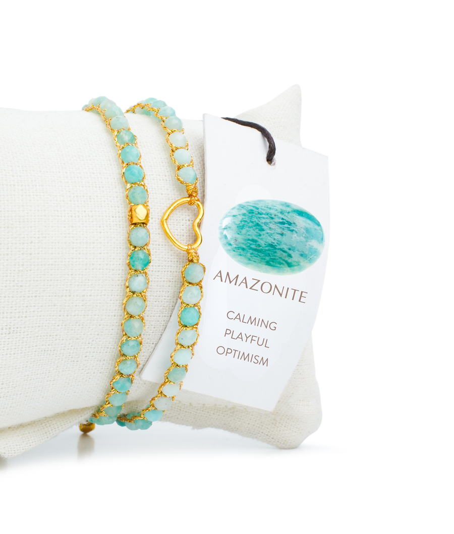 Amazonite Nugget Kids Bracelet | GOLD