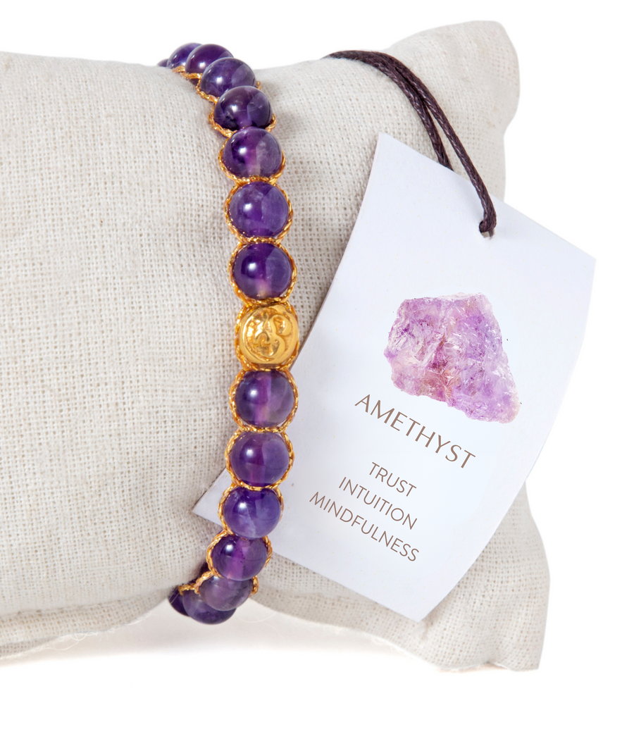 Amethyst 6mm Bracelet | Gold