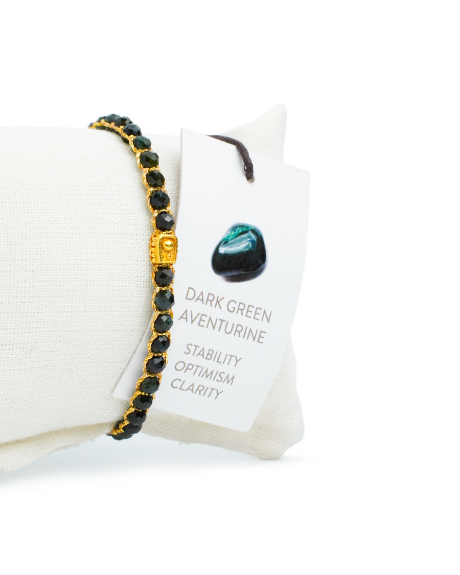 Dark Green Aventurine Bracelet | Gold