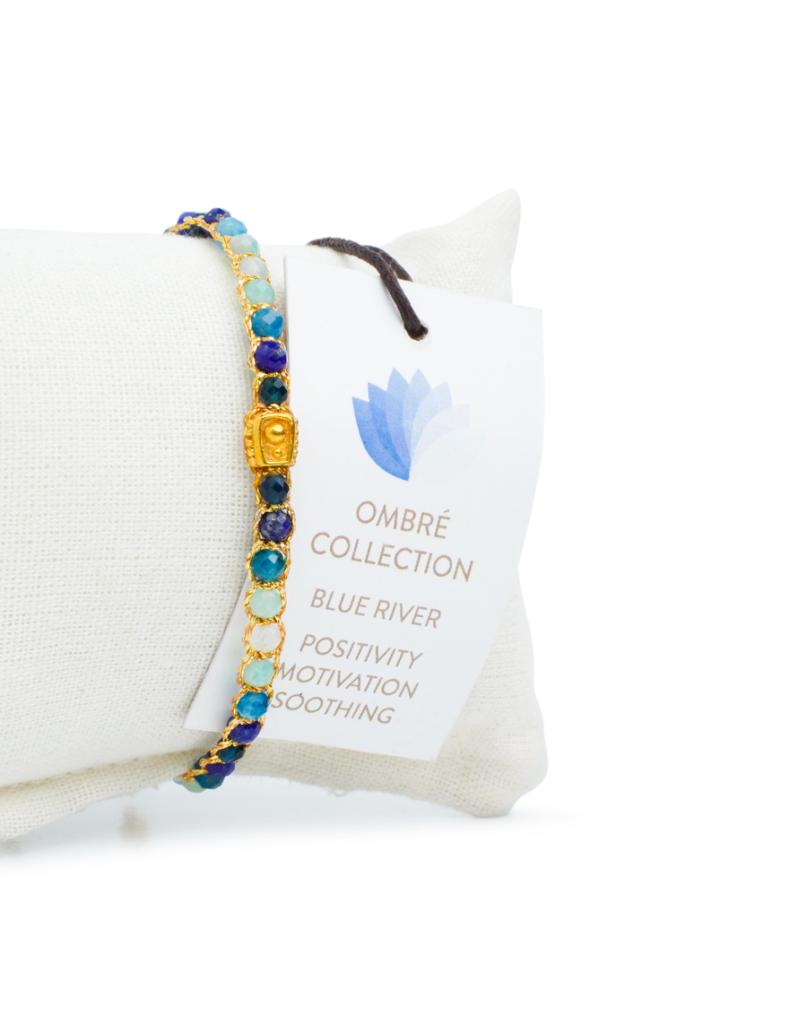 Ombre Blue River Bracelet | Gold