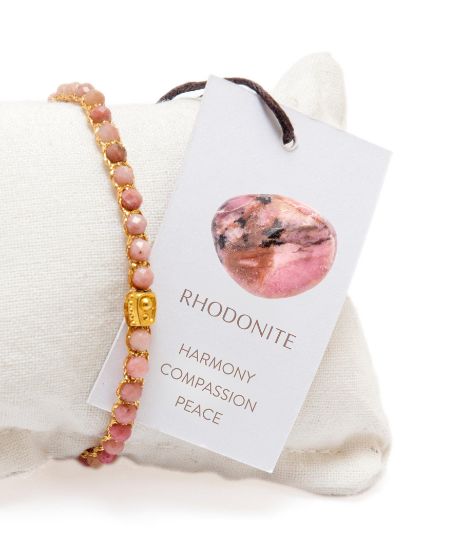 Rhodonite from Australia Bracelet | Gold