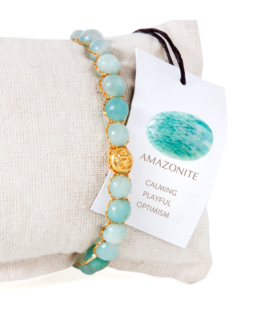 Amazonite 6mm Bracelet | Gold