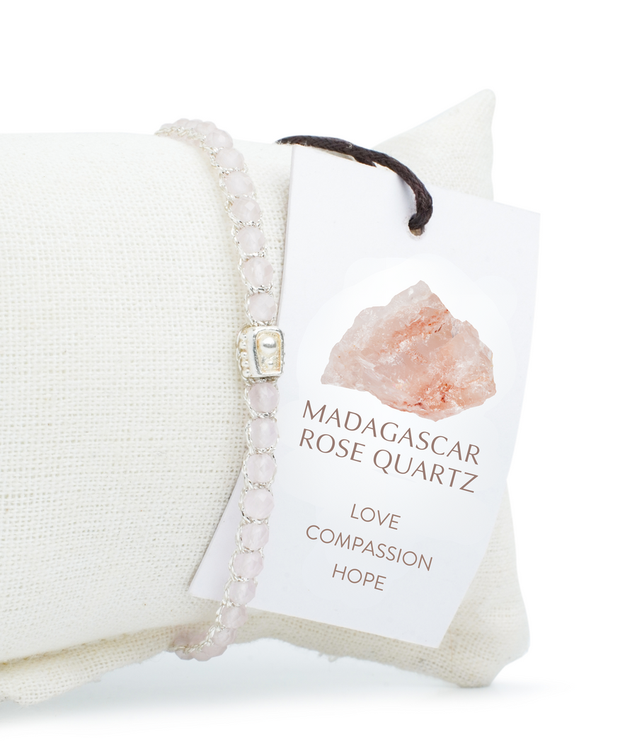 Rose Quartz Bracelet | Silver