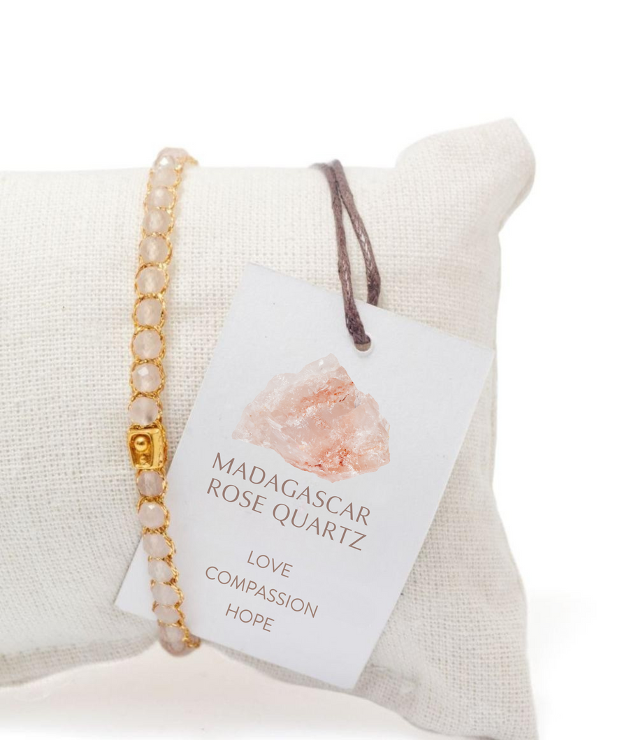 Rose Quartz Bracelet | Gold