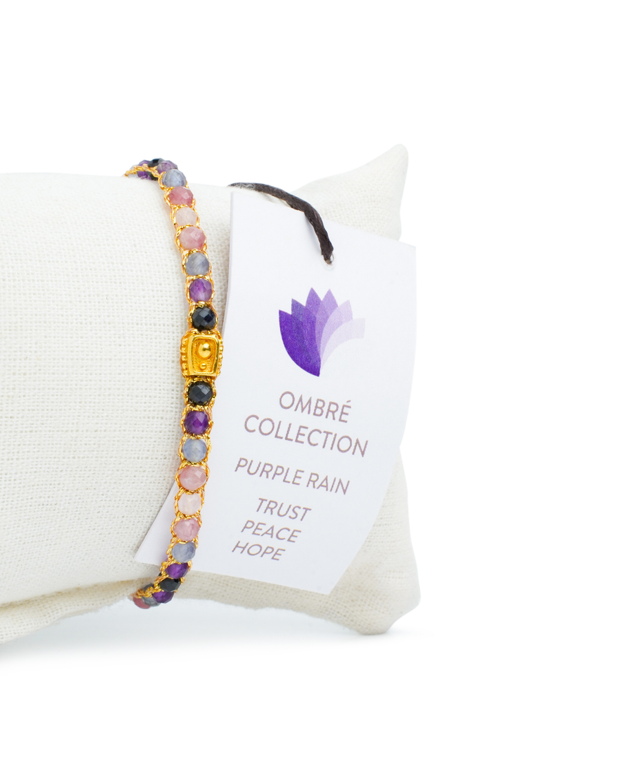 Ombre Purple Rain Bracelet | Gold