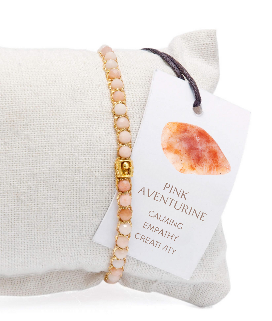 Pink Aventurine Bracelet | Gold