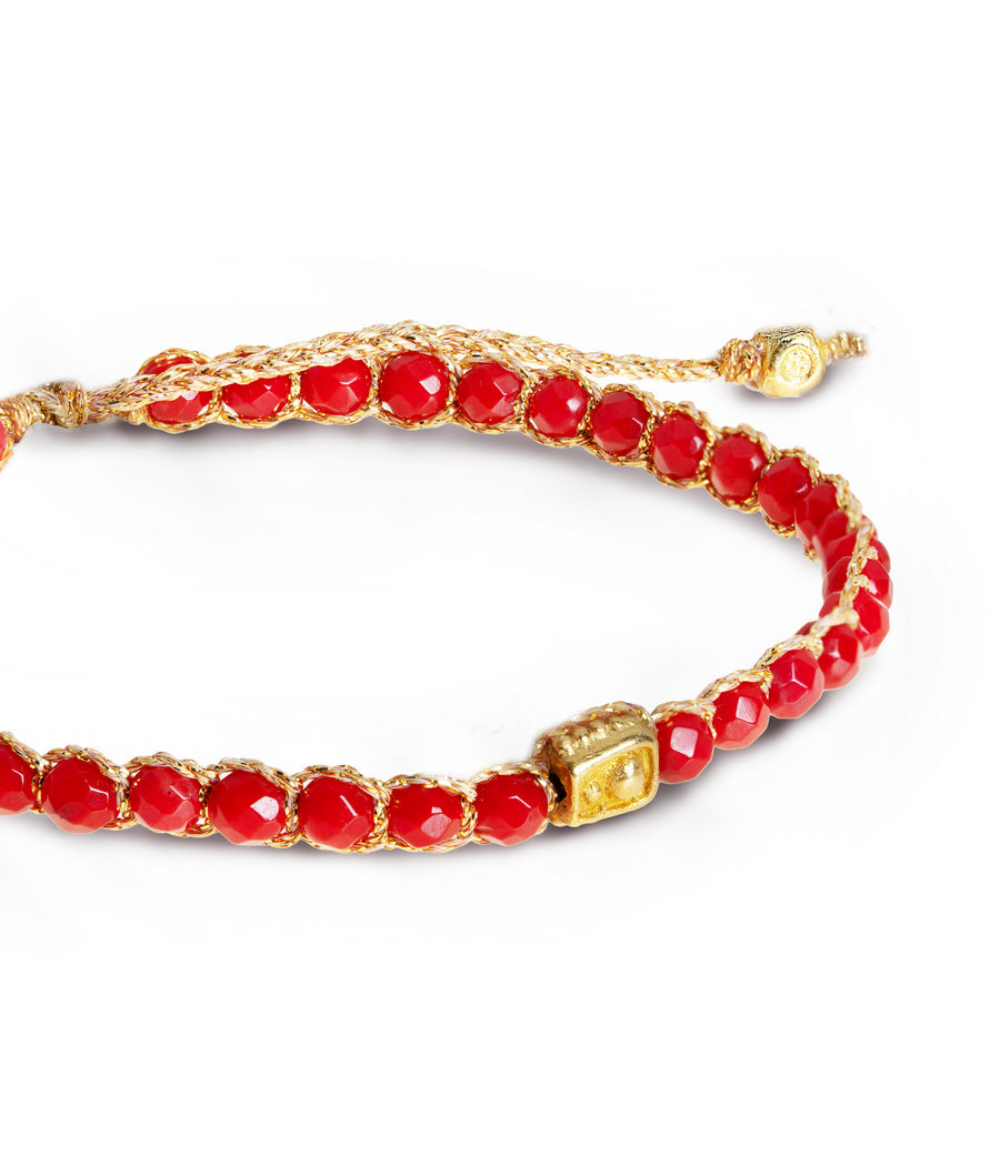 Red Coral Bracelet | Gold