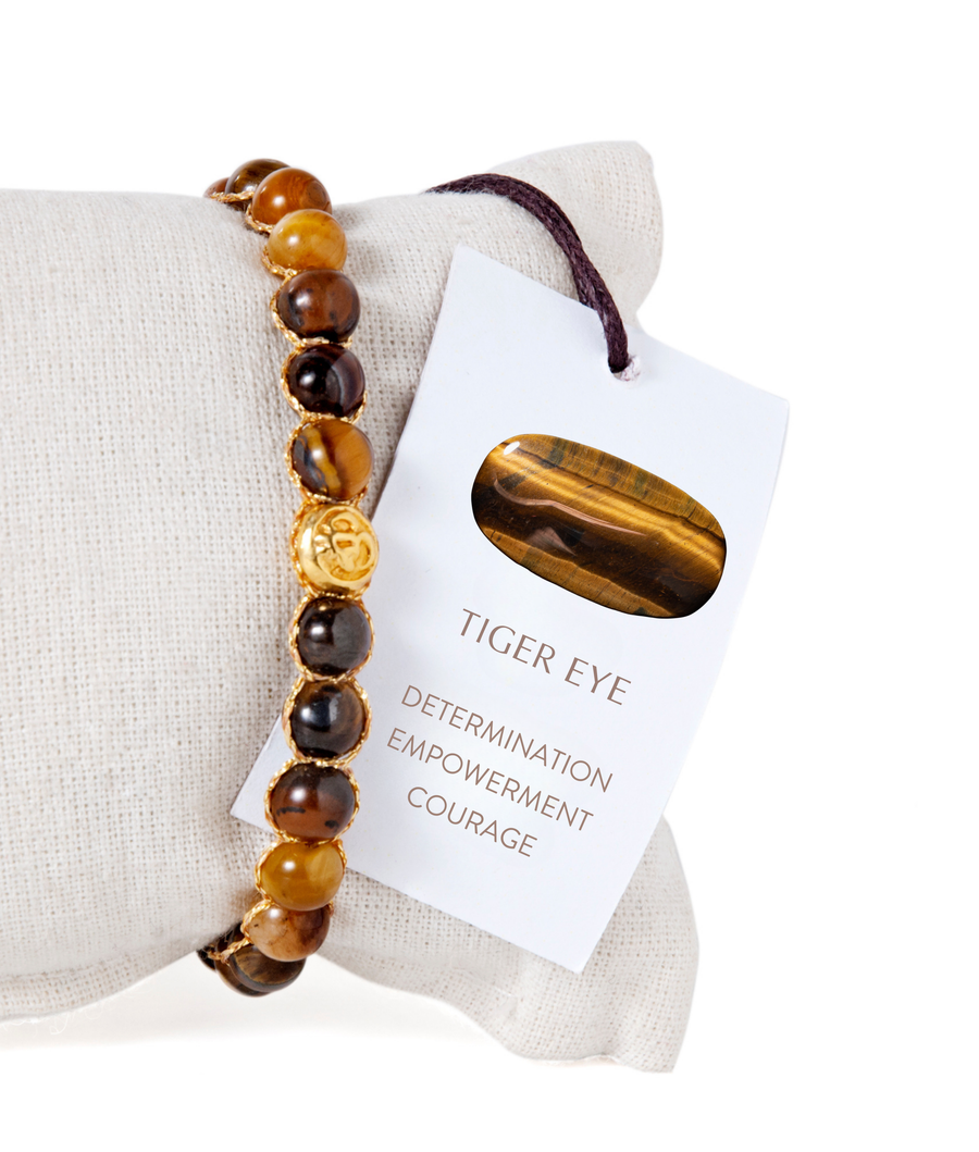 Tiger Eye 6mm Bracelet | Gold