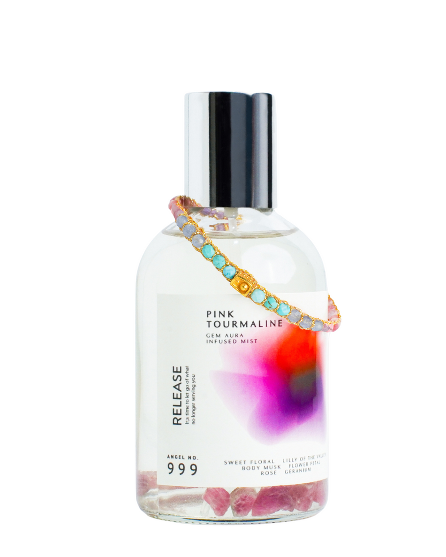 Bundle, Angel No.999,hand-blended Gem Aura Fragrance infused with Pink Tourmaline.