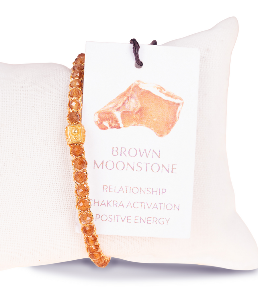 Brown Moonstone Bracelet | Gold