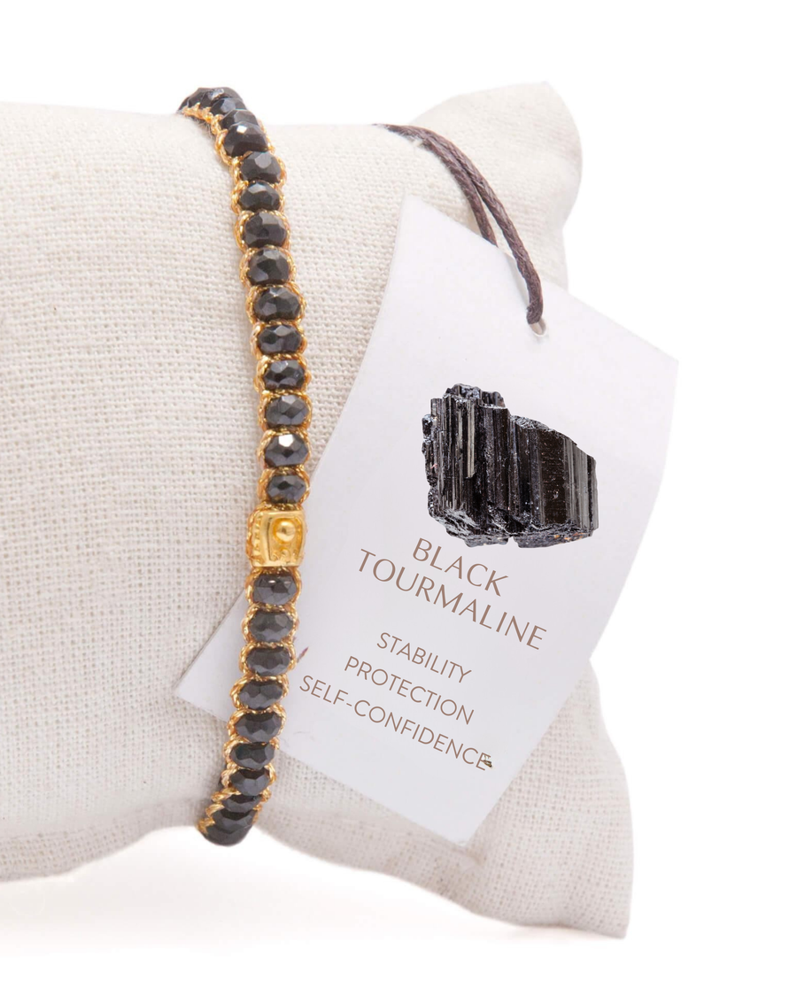 Black Tourmaline Bracelet  | Gold