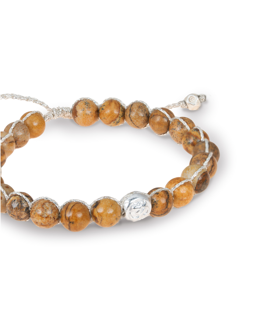 Brown Jasper 6mm Bracelet | Silver