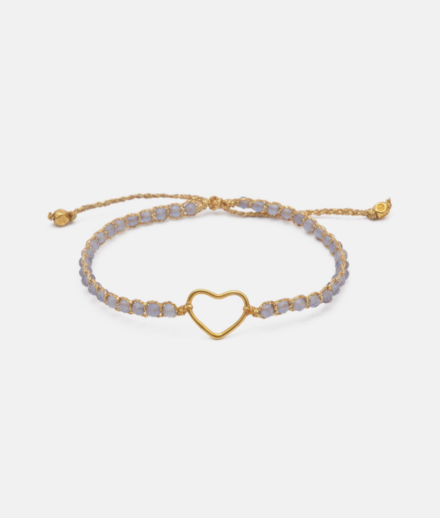 Lavender Amethyst from Zambia Bracelet Heart | Gold