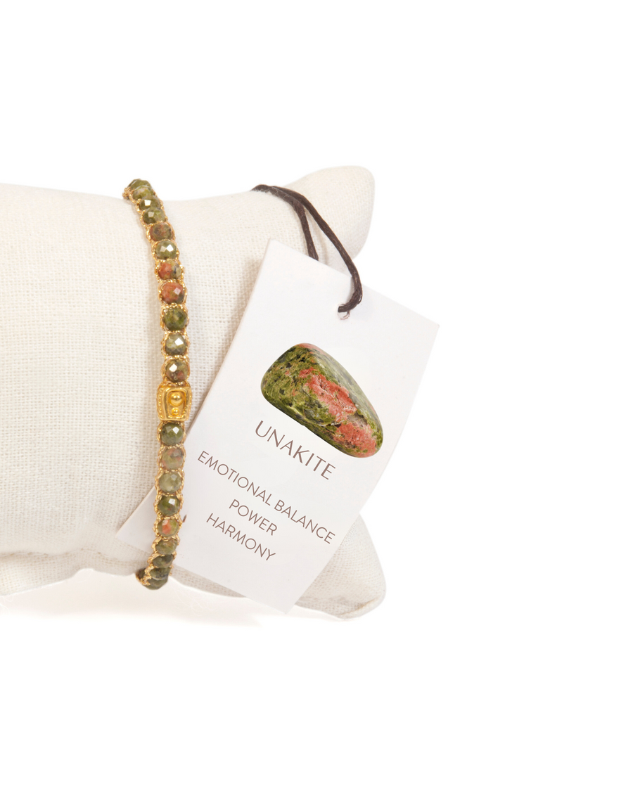 Unakite Bracelet | Gold