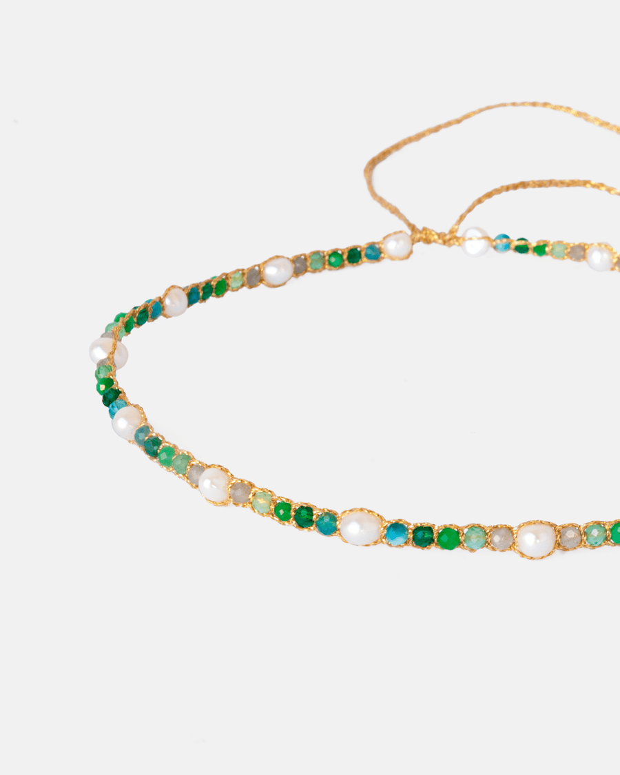 Fresh Water Pearl & Gemstone Symphony Choker| Gold - Samapura Jewelry