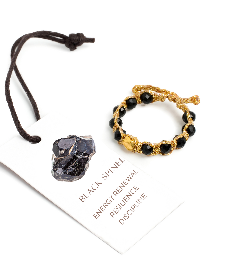 Black Spinel Rings | Gold