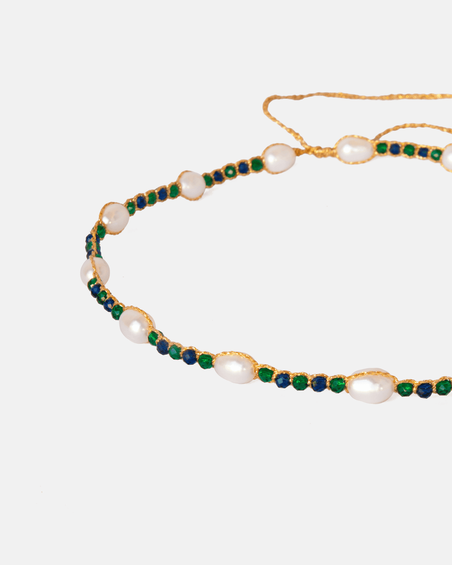 Fresh Water Pearl & Gemstone Horizon Choker | Gold - Samapura Jewelry