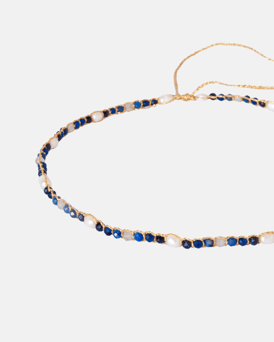 Fresh Water Pearl & Gemstone Sky Choker | Gold - Samapura Jewelry
