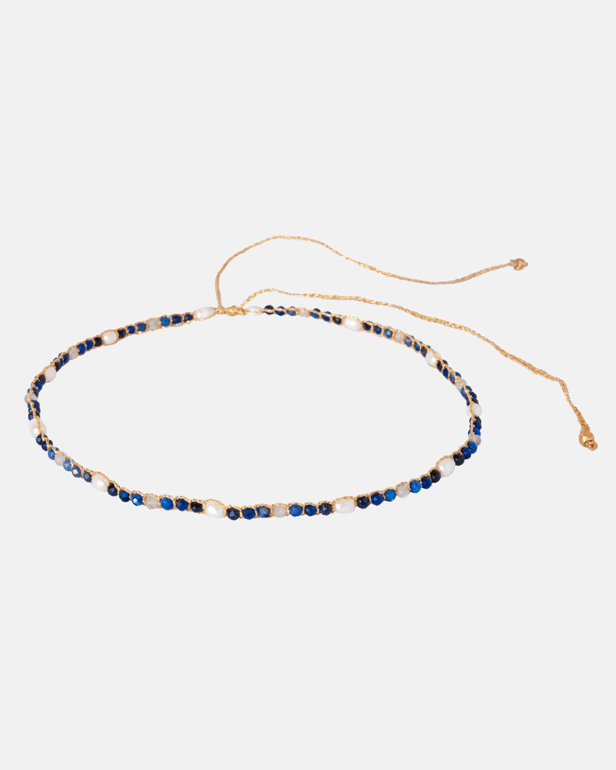 Fresh Water Pearl & Gemstone Sky Choker | Gold - Samapura Jewelry