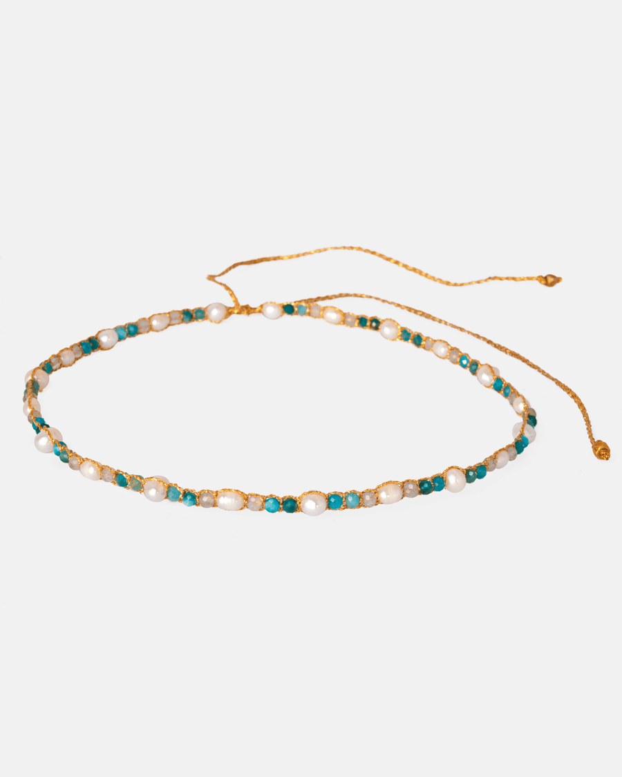 Fresh Water Pearl & Gemstone Temptation Choker | Gold - Samapura Jewelry
