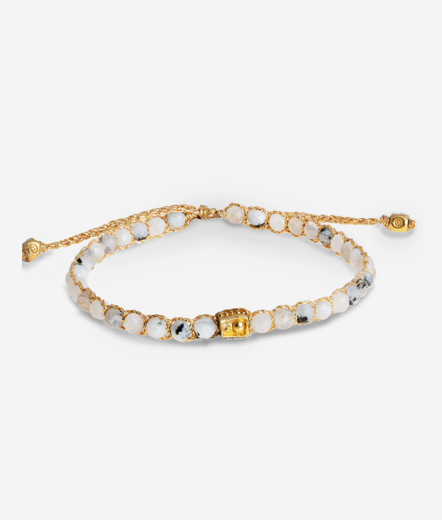 Rainbow Moonstone Bracelet | Gold