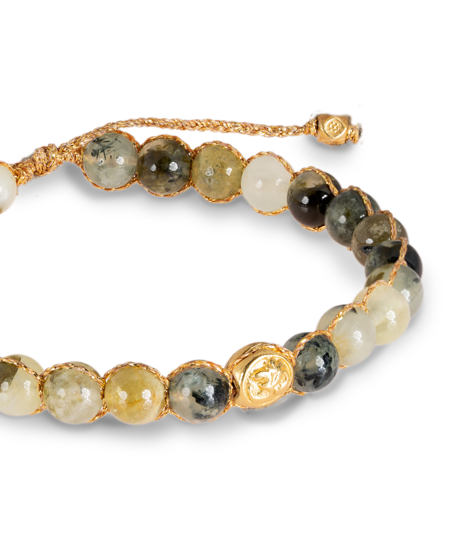 Prehnite 6mm Bracelet | Gold