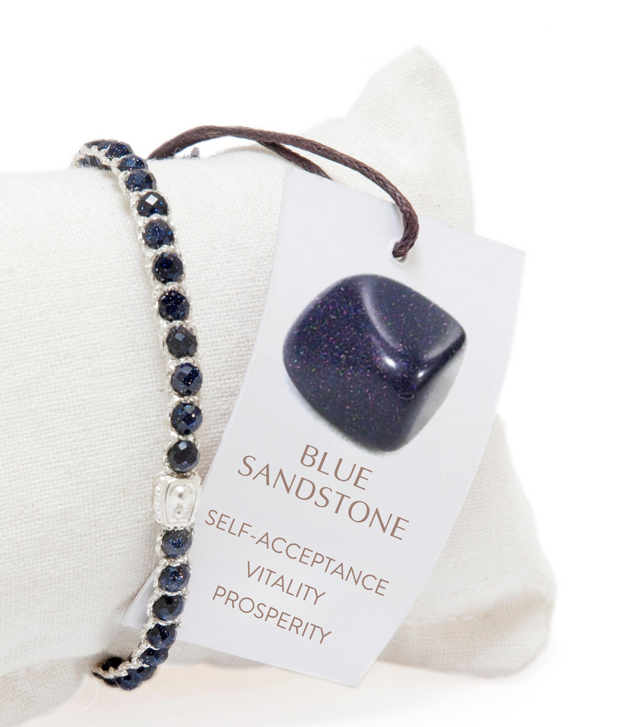 Blue Sandstone Bracelet | Silver
