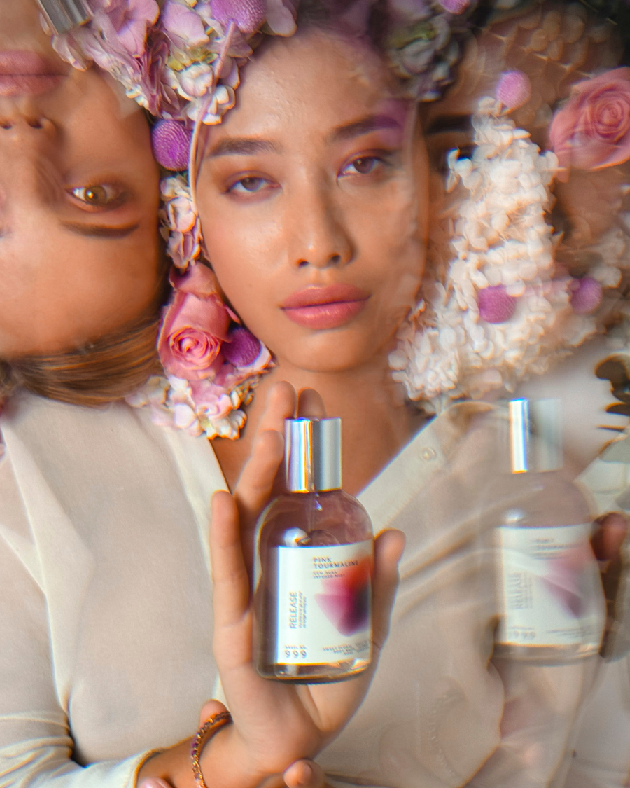 Bundle, Angel No.999,hand-blended Gem Aura Fragrance infused with Pink Tourmaline.
