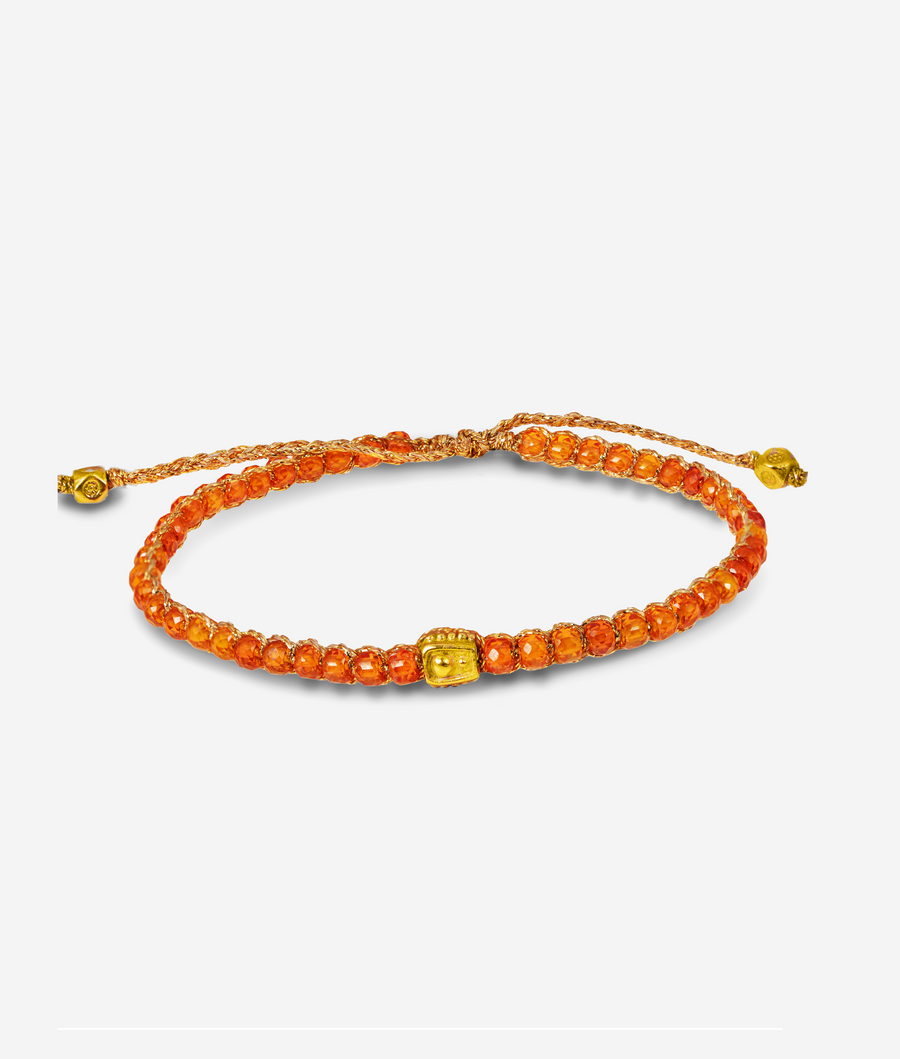 The Orange Glam Bracelet | Gold
