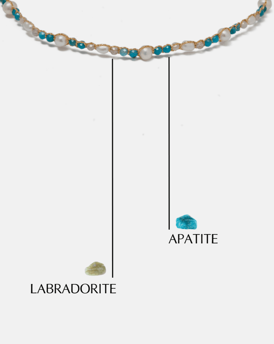 Fresh Water Pearl & Gemstone Temptation Choker | Gold - Samapura Jewelry