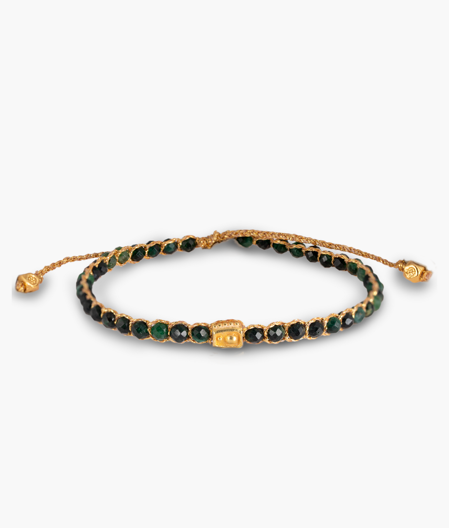 Green Mica Brazil Bracelet | Gold