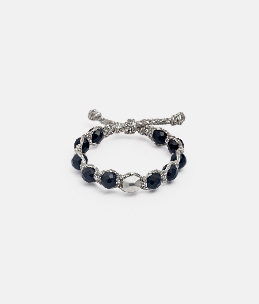 Black Spinel Rings | Silver