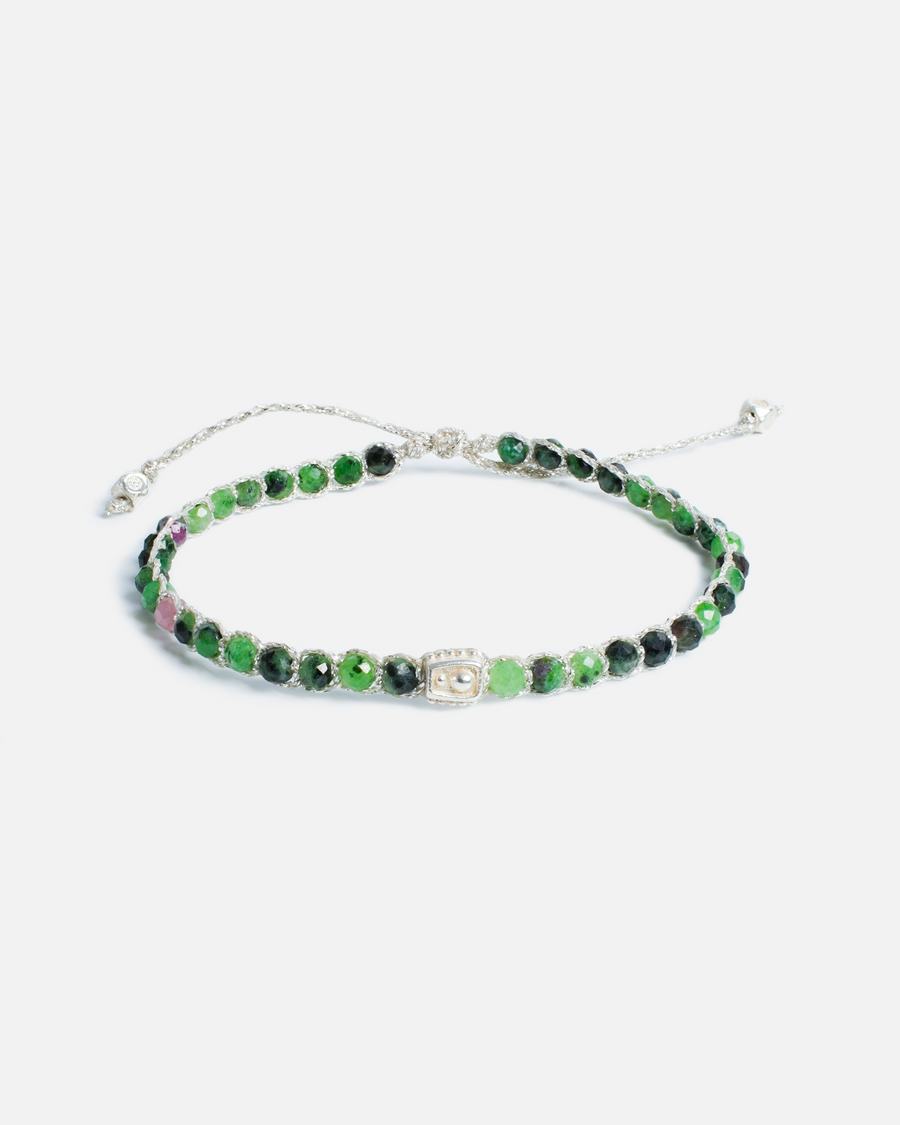 Ruby Zoisite Bracelet | Silver