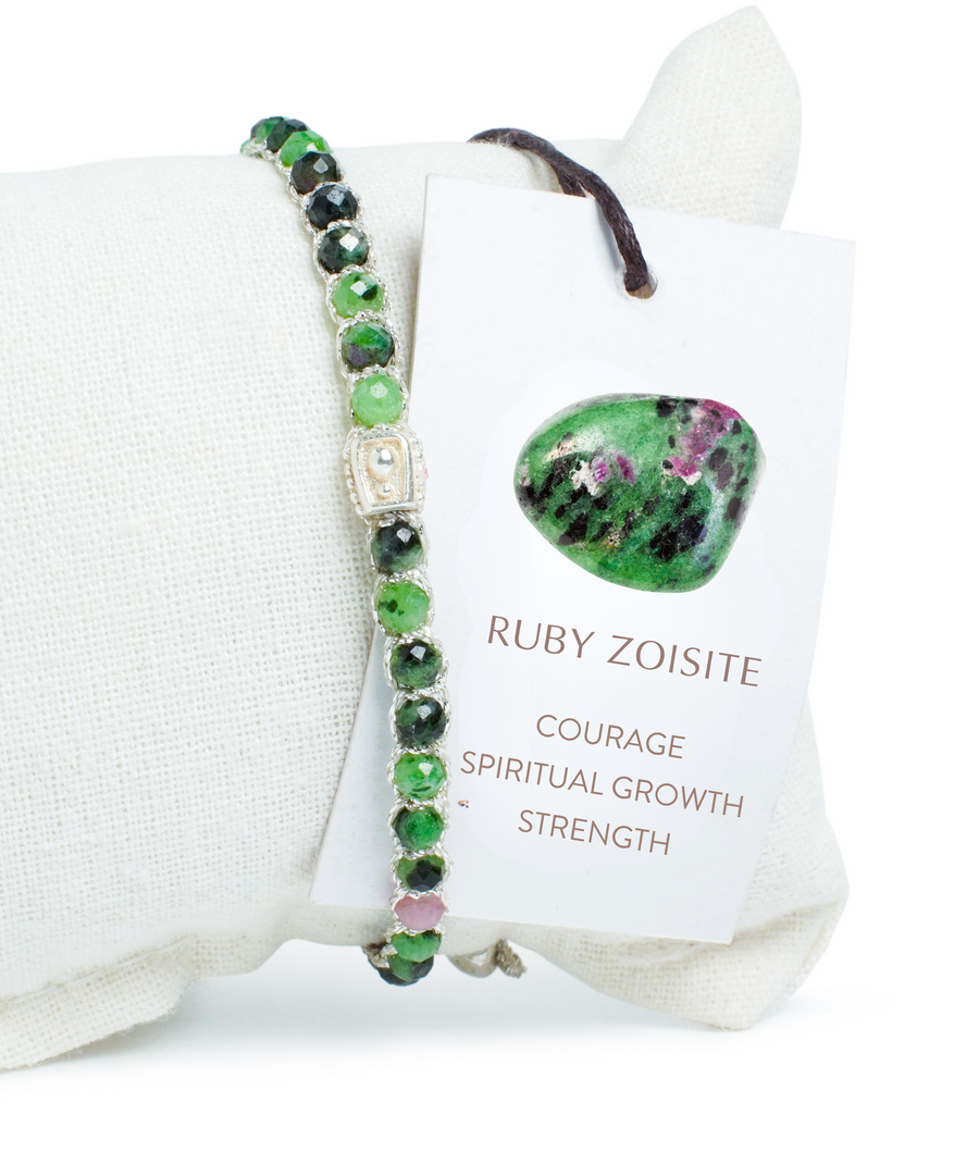 Ruby Zoisite Bracelet | Silver