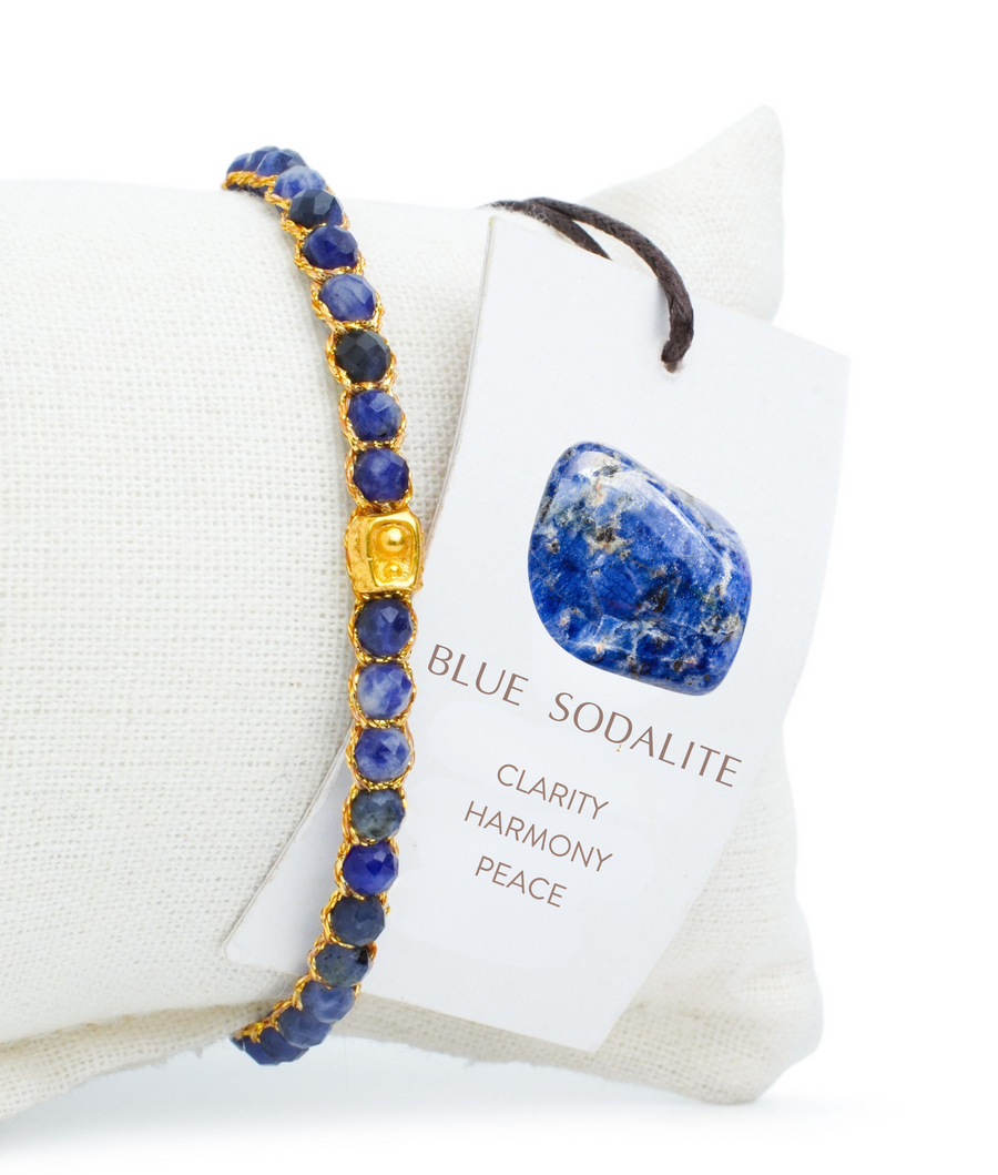Blue Sodalite Bracelet | Gold