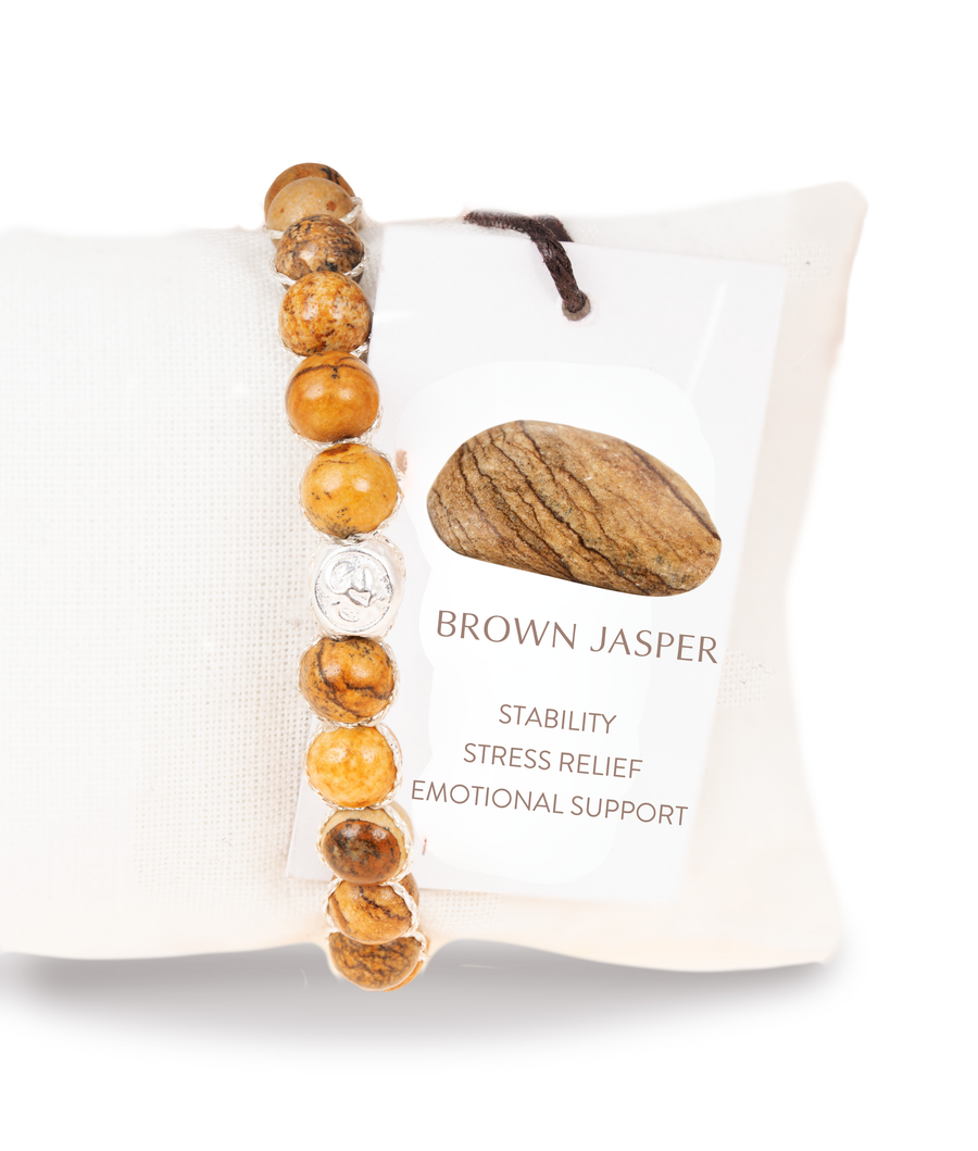 Brown Jasper 6mm Bracelet | Silver