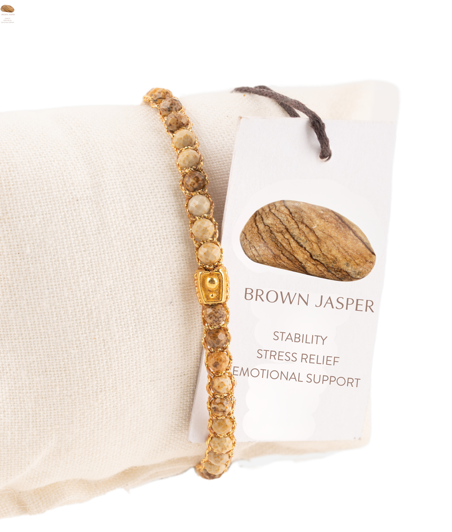 Brown Jasper Bracelet | Gold